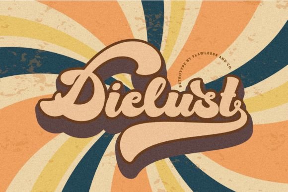 Dielust: A Retro Display Font for Bold Brand Identity