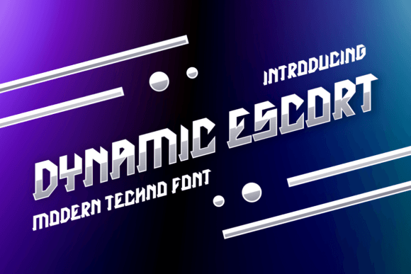 Dynamic Escort: A Techno Display Font for Bold Campaign Visuals