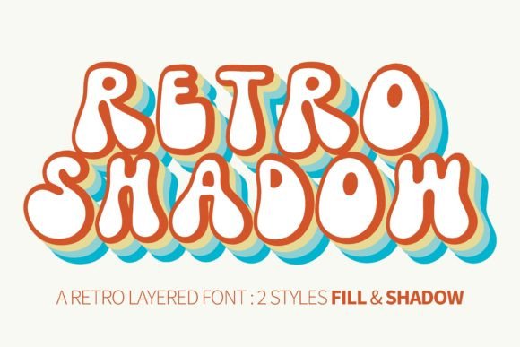 Retro Shadow Display Font for Groovy Digital Branding