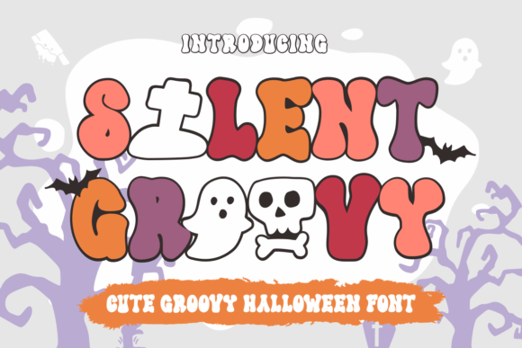 Silent Groovy: A Spooky-Cute Display Font for Halloween Branding
